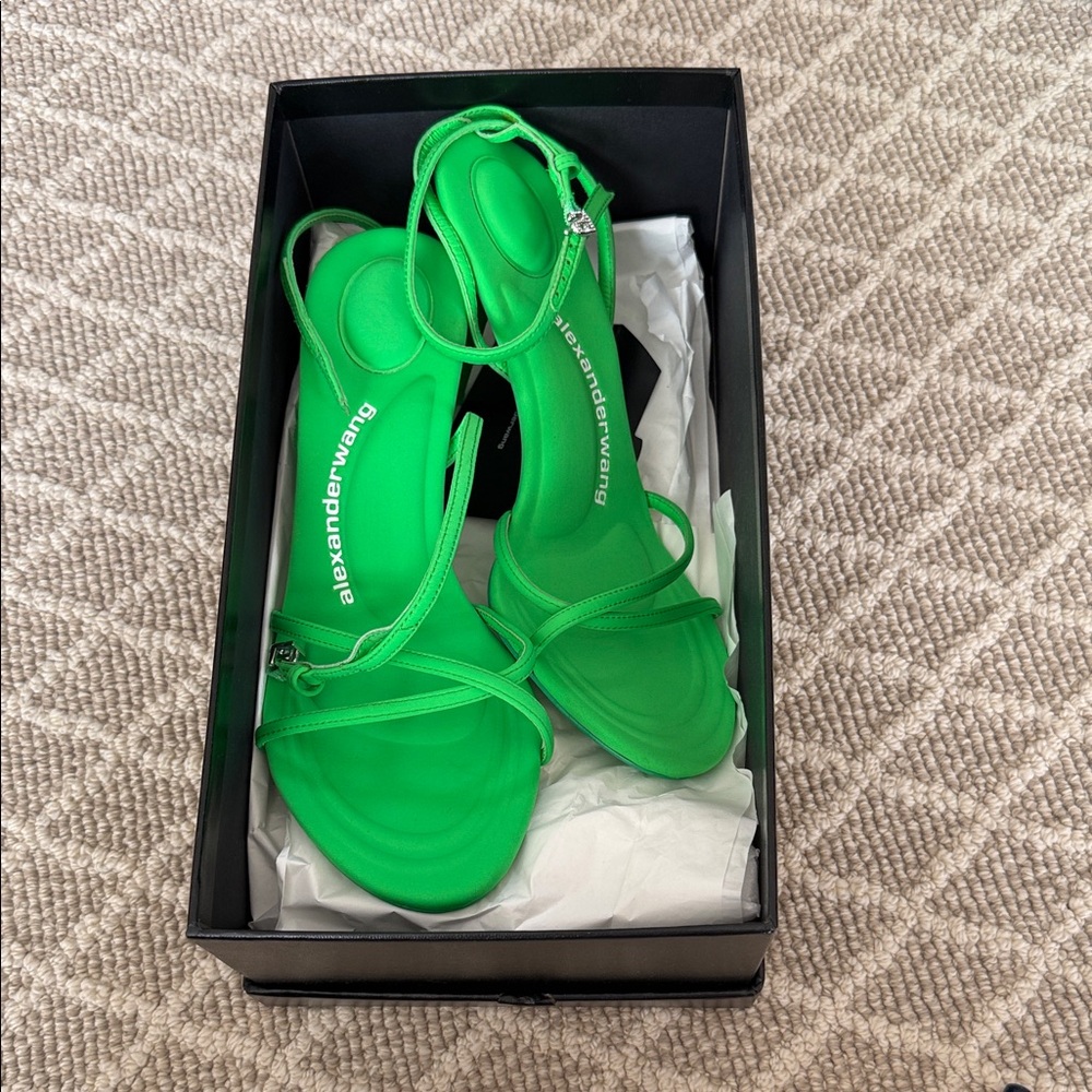 Alexander Wang Dahlia 105 sandals in the color Neon Kelly